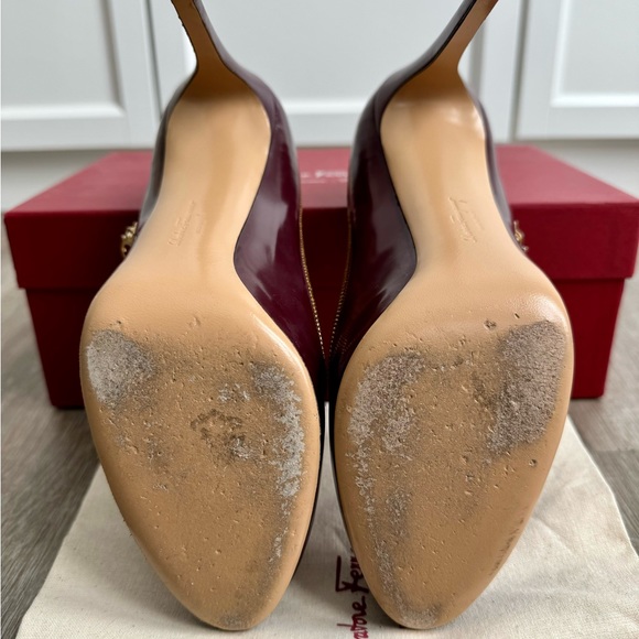 Salvatore Ferragamo Rory Bem Corniola Calf Shoes 7.5B in Burgundy - Picture 6 of 6